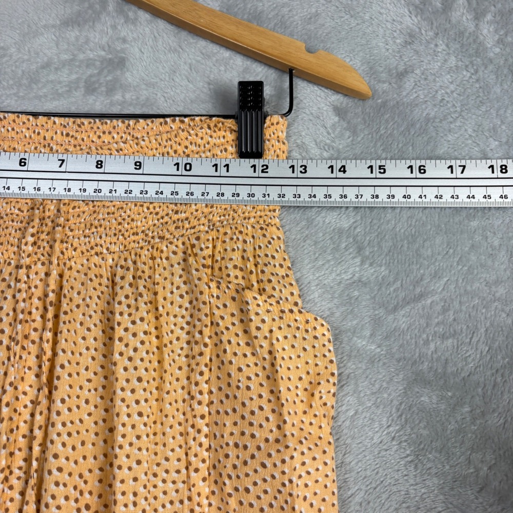 Aerie Womens XS Yellow Smocked Waist Tassel Jogger Pants Micro Dot Comfy Lounge - Picture 4 of 9
